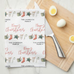 Linge De Cuisine Aquarelle sucre de canne de boissons de Noël<br><div class="desc">Un design festif amusant avec des favoris hiver aquarelle - chocolat chaud,  sucre de canne,  bas. Joyeux Noël en écriture contemporaine,  parfait pour célébrer la saison des fêtes. peut être édité,  partie d'une collection.</div>