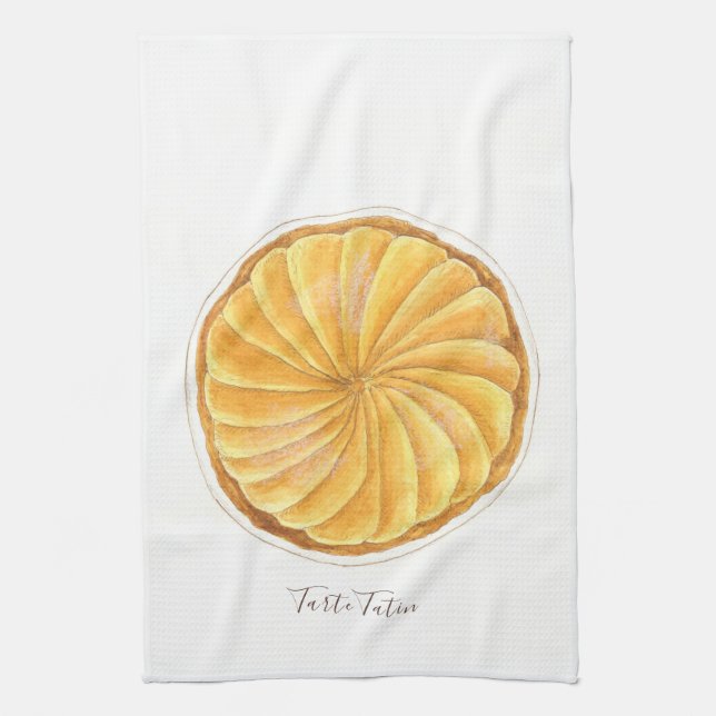 Linge De Cuisine Aquarelle Tarte Tatin (Vertical)
