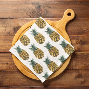 Linge De Cuisine Aquarelle tropicale ananas Motif sans couture