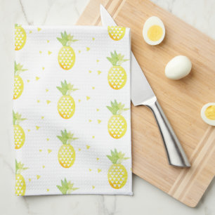 Linge De Cuisine Aquarelle tropicale douce à ananas d'été Motif