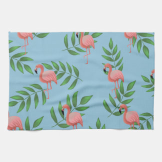 Linge De Cuisine Aquarelle tropicale Flamant rose rose