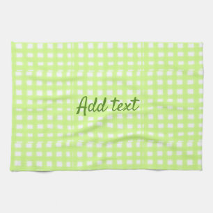 Linge De Cuisine Aquarelle vert plaid ginham personnalisé ajouter t