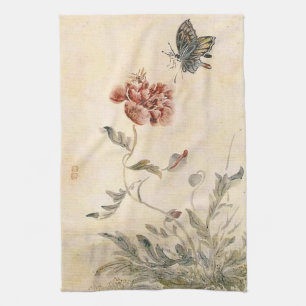 Linge De Cuisine Aquarelle vintage d'abeille, de papillon et de