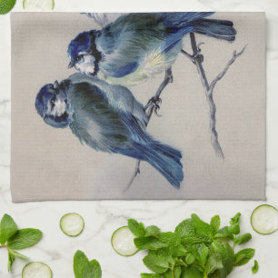 Linge De Cuisine Aquarelle vintage gris bleu