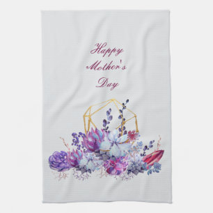 Linge De Cuisine Aquarelles succulentes Happy Mother's Day Kitchen