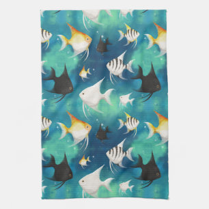 Linge De Cuisine Aquarium Motif