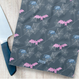 Linge De Cuisine Araignée mignonne et chauve-souris sur toile d'ara