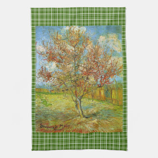 Linge De Cuisine Arbre à pêche rose en fleurs Souvenir de Mauve