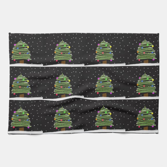 Linge De Cuisine Arbre de Noël (Horizontal)