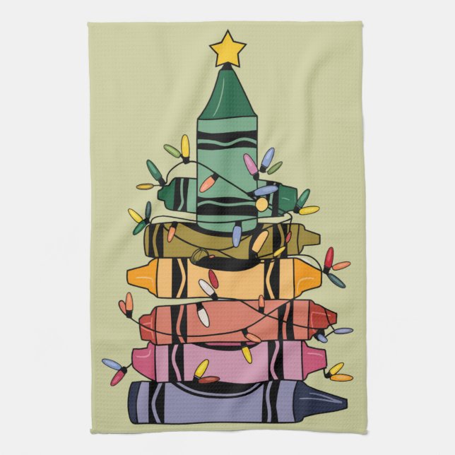 Linge De Cuisine Arbre de Noël Enseignant Vie Cadeau Enseignement (Vertical)
