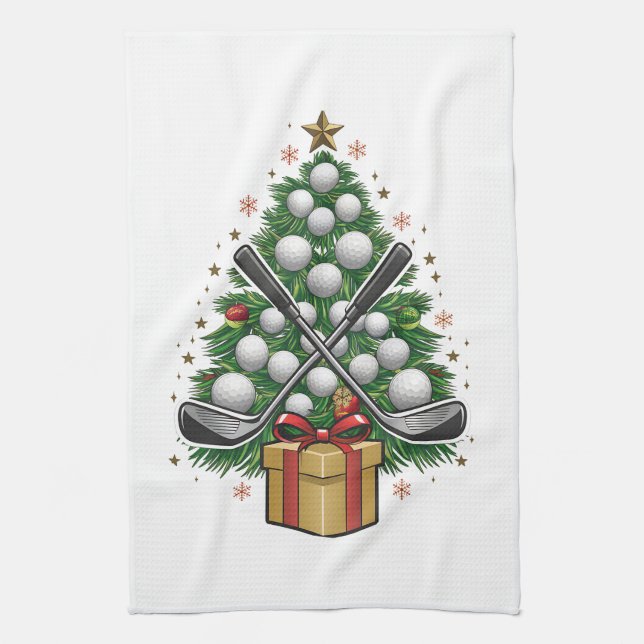 Linge De Cuisine Arbre de Noël Équipement de Golf Noël Golf (Vertical)