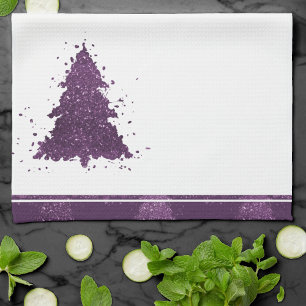 Linge De Cuisine Arbre de Noël Moody Plum profond