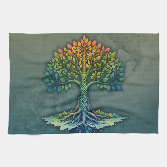 Linge De Cuisine Arbre de Vie Aube Changeante  (Horizontal)