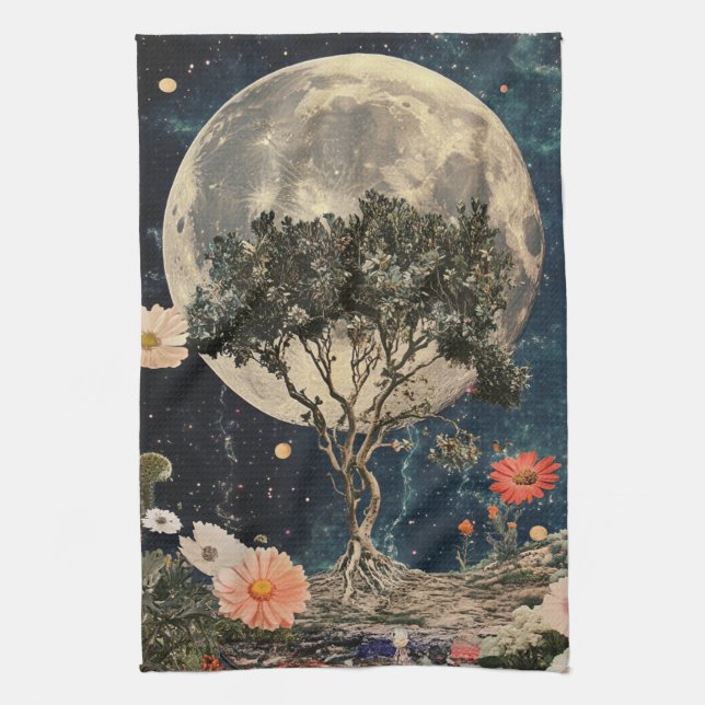 Linge De Cuisine Arbre et fleurs de la lune (Vertical)
