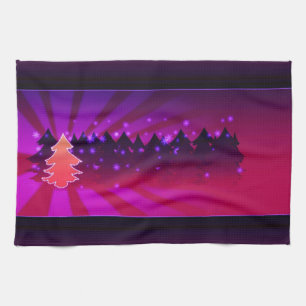 Linge De Cuisine Arbres de Noël Tons de pourpre