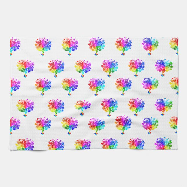 Linge De Cuisine Arbres du spectre autiste (Horizontal)