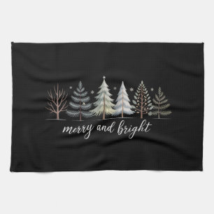 Linge De Cuisine Arbres Joyeux et Lumineux Noël Vacances Hiver