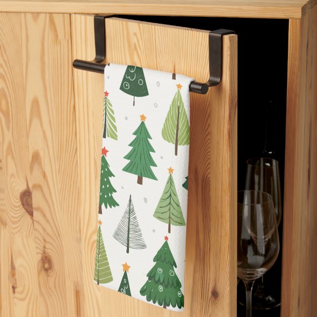 Linge De Cuisine Arbres rétro (Pliage en tiers)