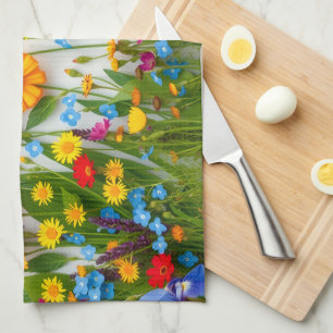 Linge De Cuisine Arc-en-ciel joyeux de fleurs sauvages Spectre prin