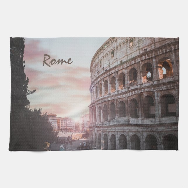 Linge De Cuisine Architecture antique Rome coucher de soleil ville (Horizontal)