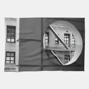Linge De Cuisine Architecture Cercles & Lignes Photo en Noir et Bla