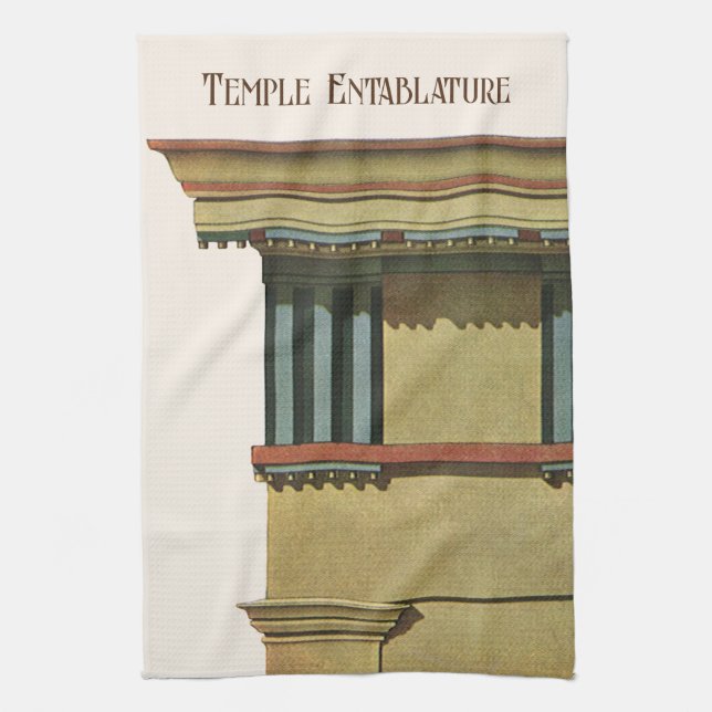 Linge De Cuisine Architecture Classique vintage, Temple Entablature (Vertical)