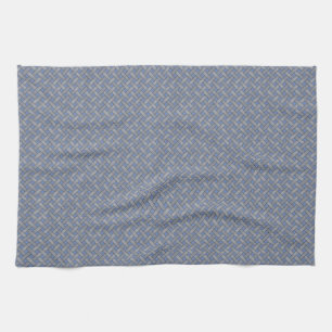 Linge De Cuisine Argent en rotin tissé graphique sur bleu personnal