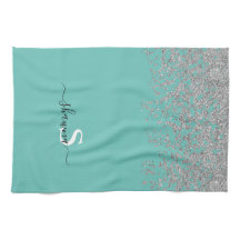 Argent fillette et Turquoise Monogram Aqua Étincel