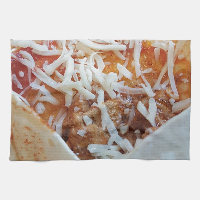 Linge De Cuisine Arrière - plan alimentaire Funny de Burrito Cheese (Horizontal)