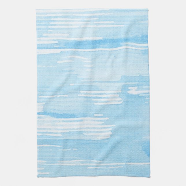 Linge De Cuisine Arrière - plan bleu abstrait d'aquarelle, texture (Vertical)