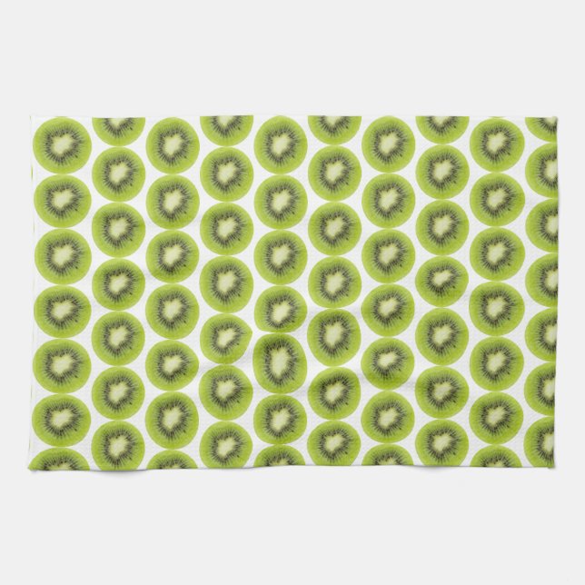 Linge De Cuisine Arrière - plan de kiwi frais. Motif de tranches ro (Horizontal)