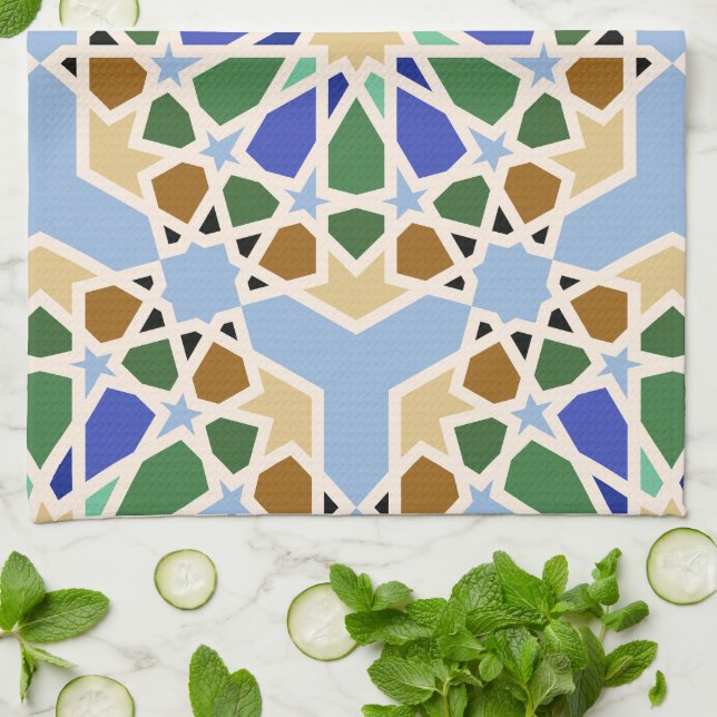 Linge De Cuisine Arrière - plan Motif islamique (Plié)