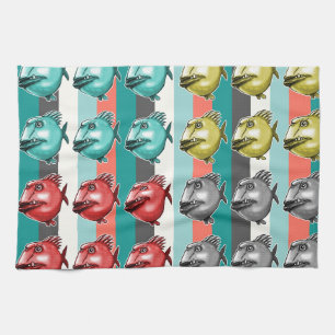 Linge De Cuisine arrière - plan rayé de poisson laid