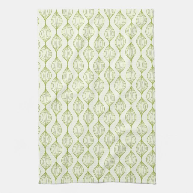 Linge De Cuisine Arrière - plan vertical vert de motif d'ogee (Vertical)