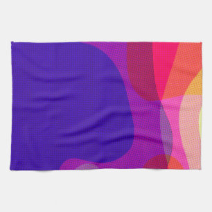 Linge De Cuisine Art Abstrait 4897 - Rose violet orange jaune