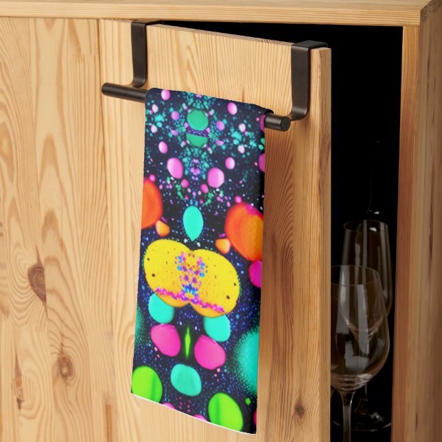 Linge De Cuisine art abstrait brillant (Pliage en tiers)