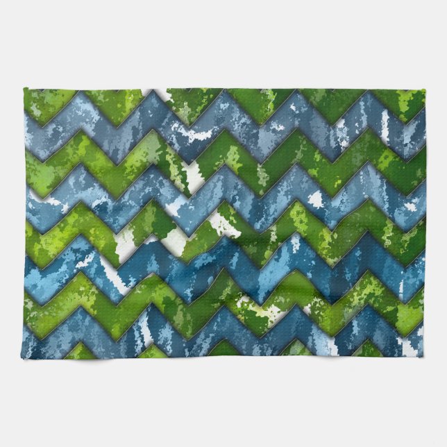 Linge De Cuisine Art Abstrait Chevron Design (Horizontal)