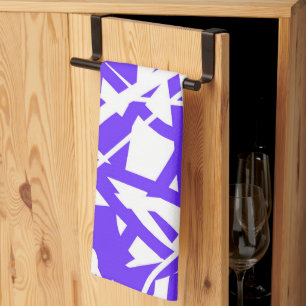 Linge De Cuisine Art Abstrait Lavande bleu violet blanc minimalisme