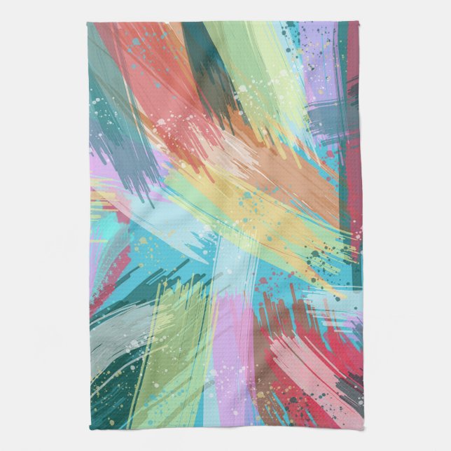 Linge De Cuisine Art Abstrait Pastel (Vertical)