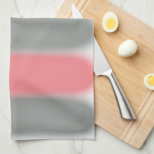 Linge De Cuisine Art Abstrait Pastel Pink Grey Minimalisme (Quart Plié)