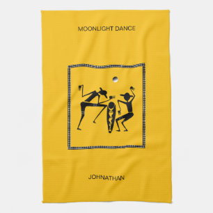 Linge De Cuisine Art africain, danse lune mignonne et amusante