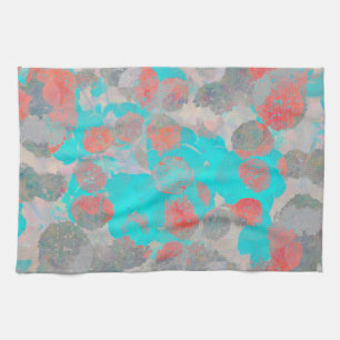 Linge De Cuisine Art bleu rouge romantique floral / motif de fleurs