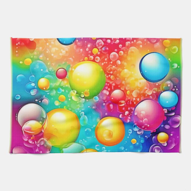 Linge De Cuisine Art de bulle abstrait (Horizontal)