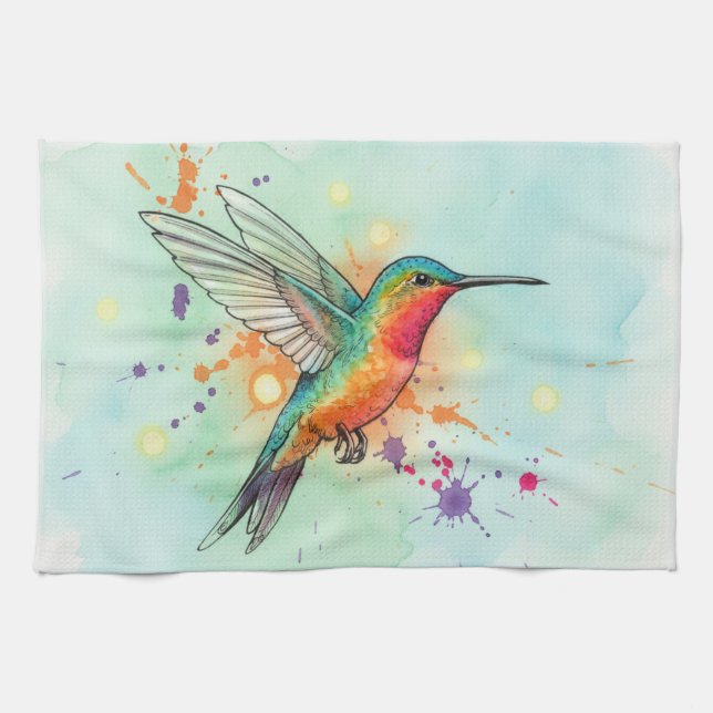 Linge De Cuisine Art de colibri (Horizontal)