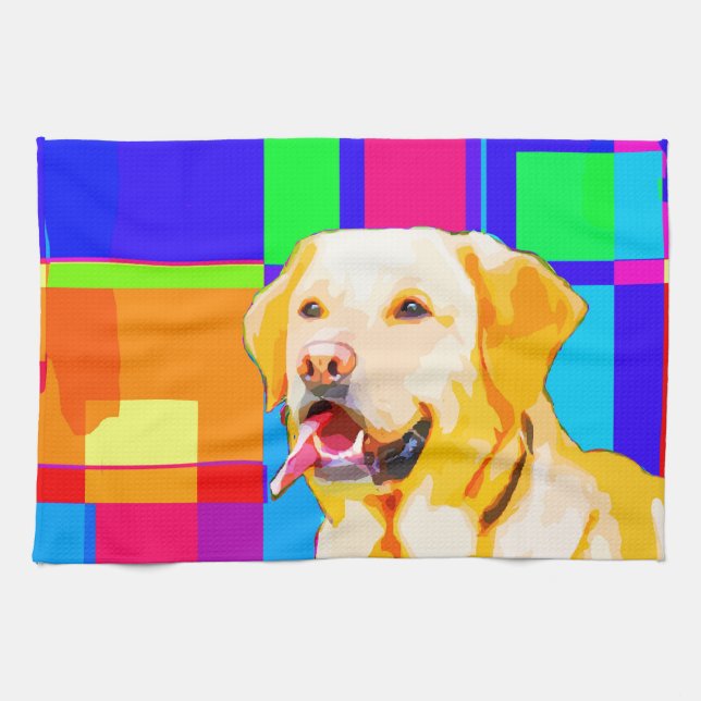 Linge De Cuisine Art de golden retriever (Horizontal)