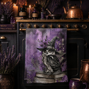 Linge De Cuisine Art de la chouette magique violette