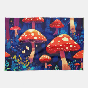 Linge De Cuisine Art de la Forêt de Champignons magiques