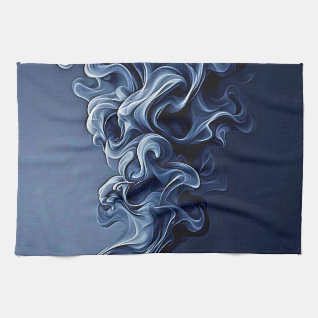 Linge De Cuisine Art de la fumée bleue émotionnelle (Horizontal)