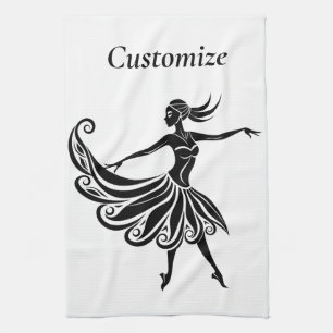 Linge De Cuisine Art de la silhouette de danseuse africaine Thunder