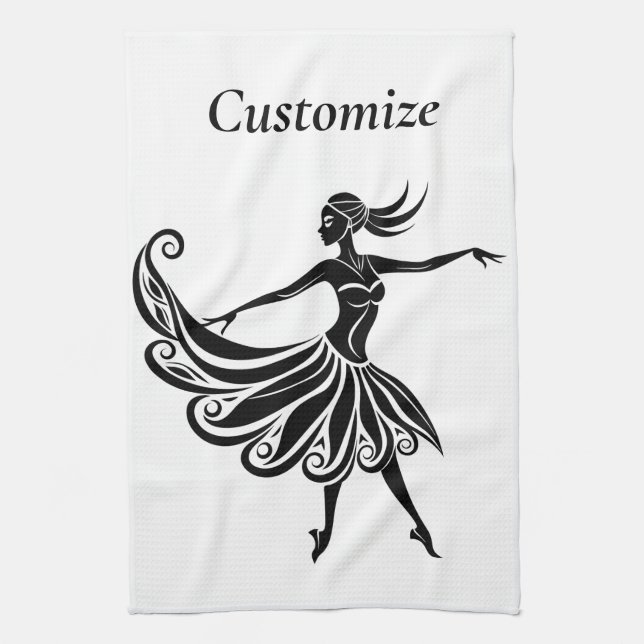 Linge De Cuisine Art de la silhouette de danseuse africaine Thunder (Vertical)